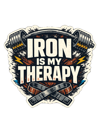 Iron Is My Therapy Tee — art by reggie