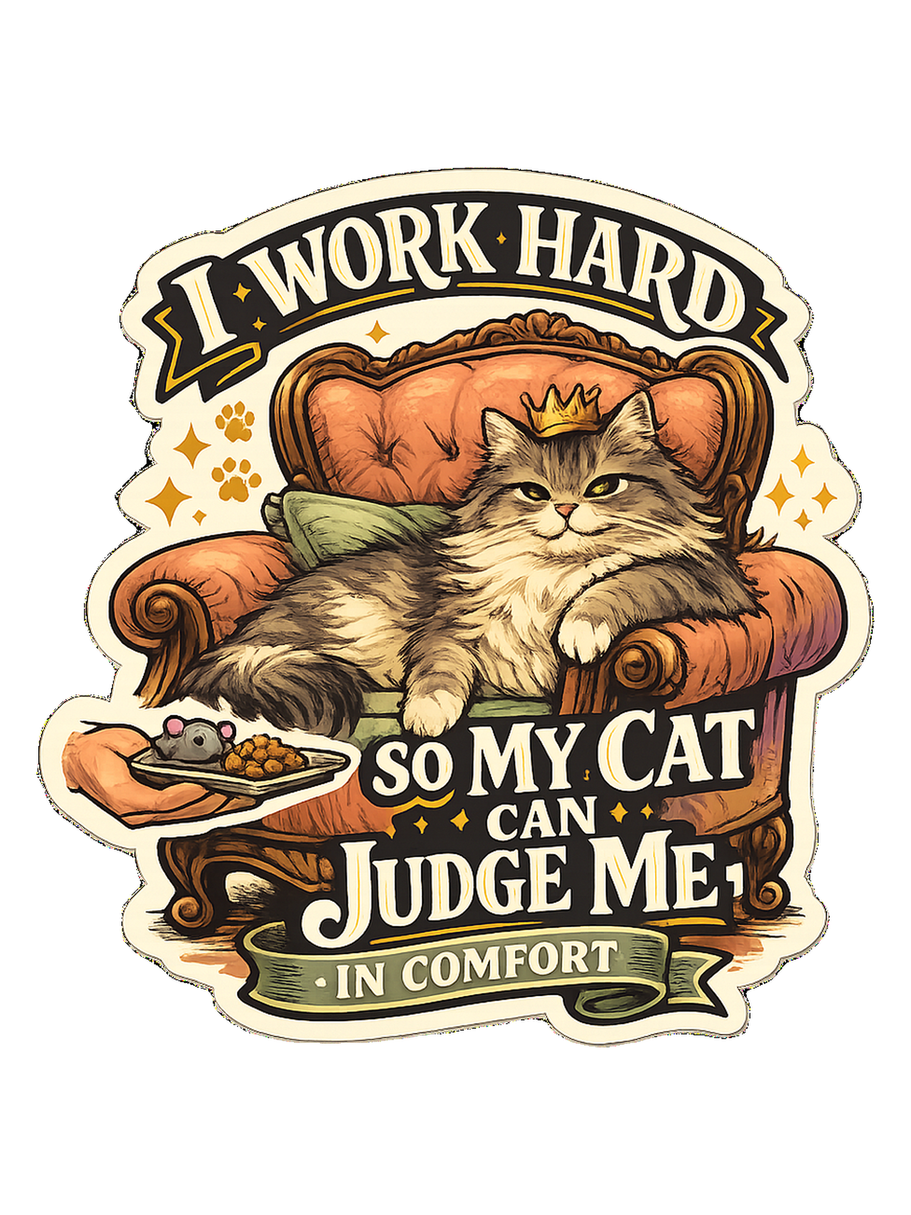 I Work Hard So My Cat Can Judge Me In Comfort Tee original artwork