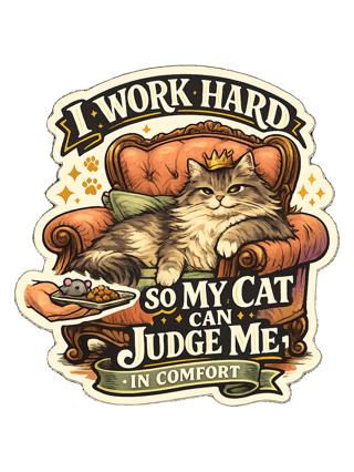 I Work Hard So My Cat Can Judge Me In Comfort Tee — art by margaux
