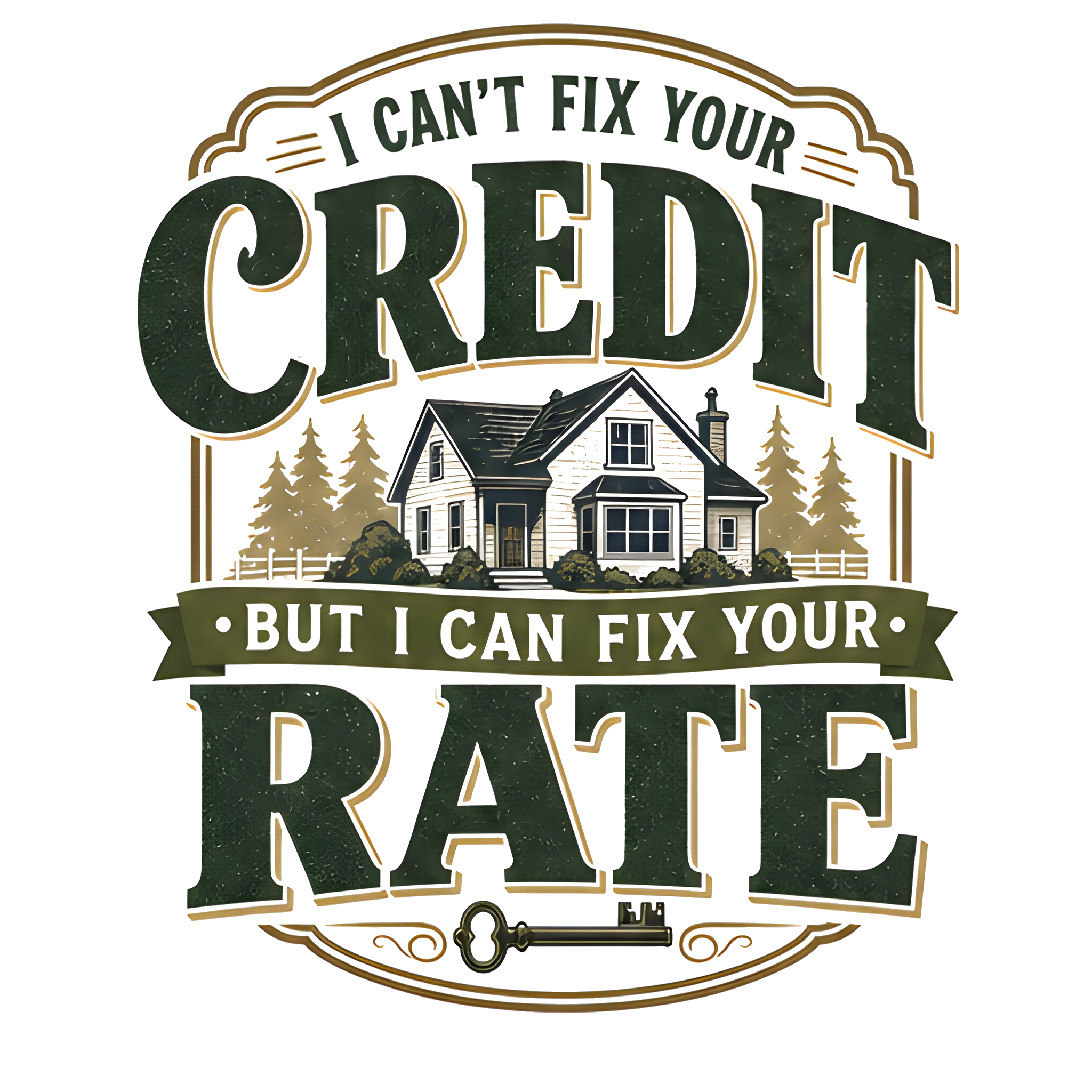 I CAN'T FIX YOUR CREDIT BUT I CAN FIX YOUR RATE original artwork