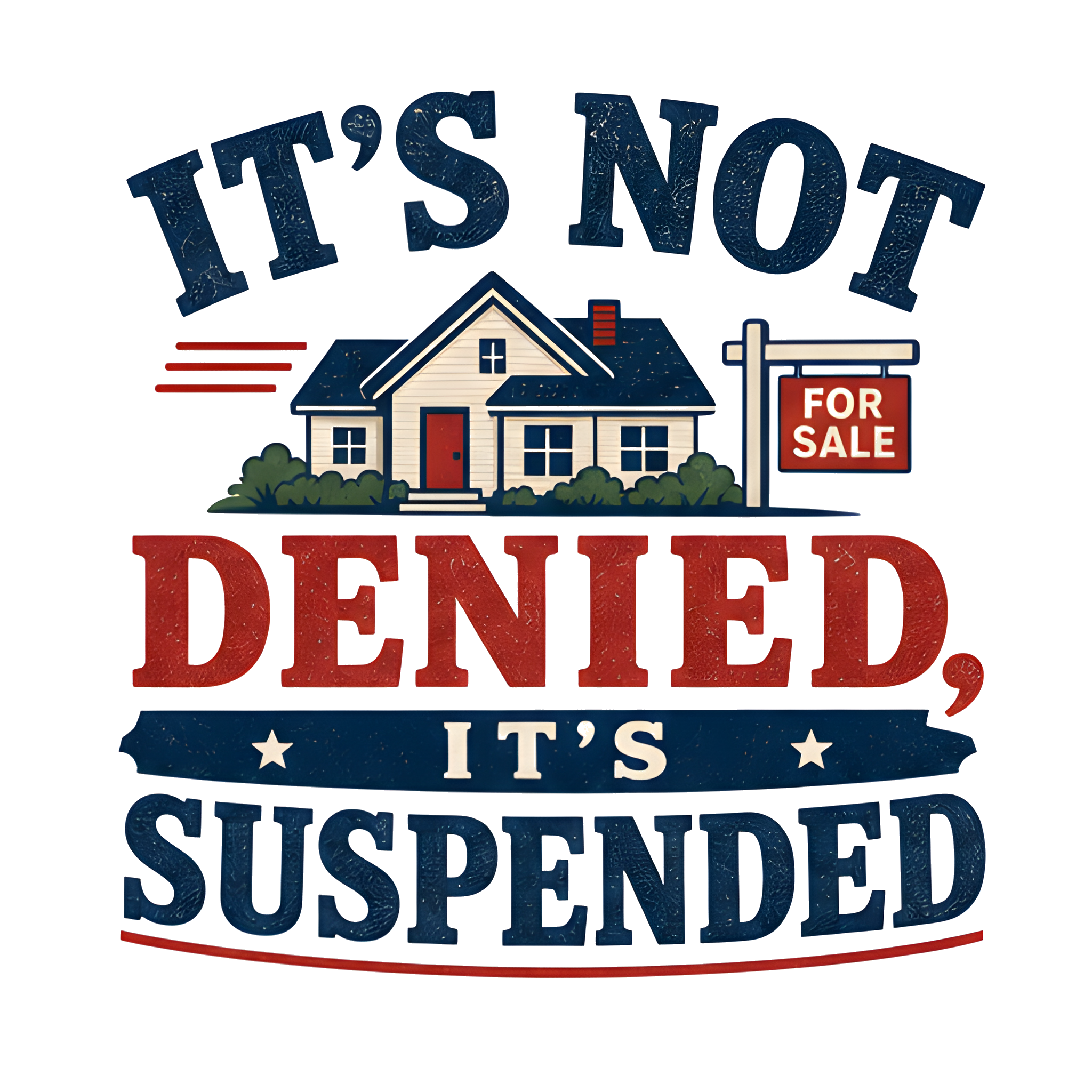 IT'S NOT DENIED, IT'S SUSPENDED original artwork