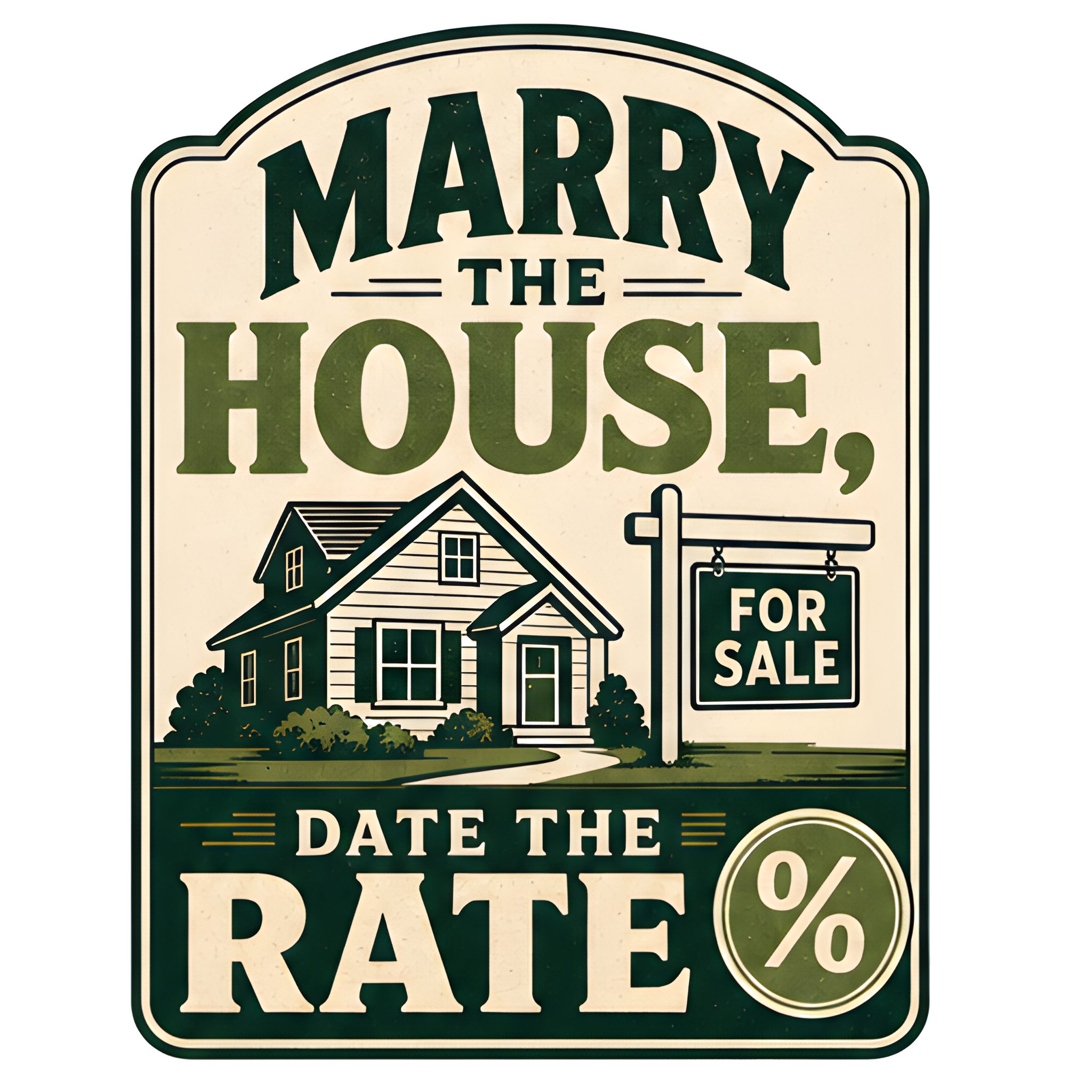 MARRY THE HOUSE, DATE THE RATE original artwork