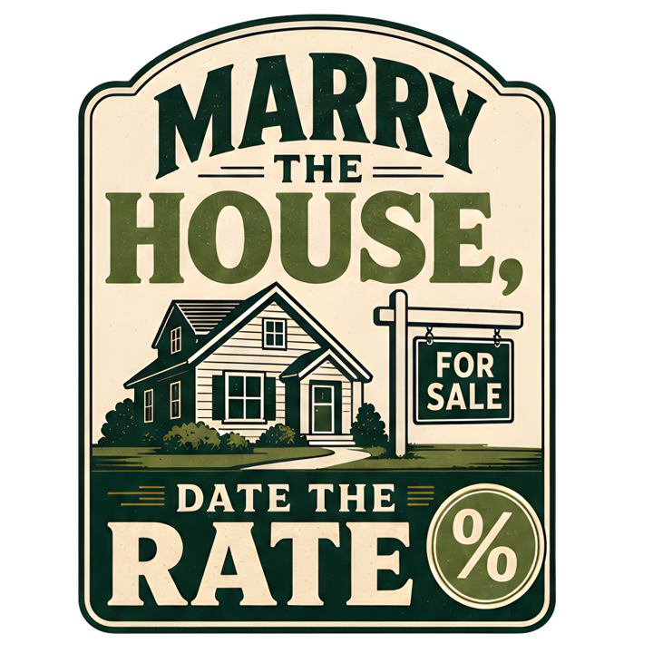 MARRY THE HOUSE, DATE THE RATE — mortgage t-shirt design by Bazzai Studio