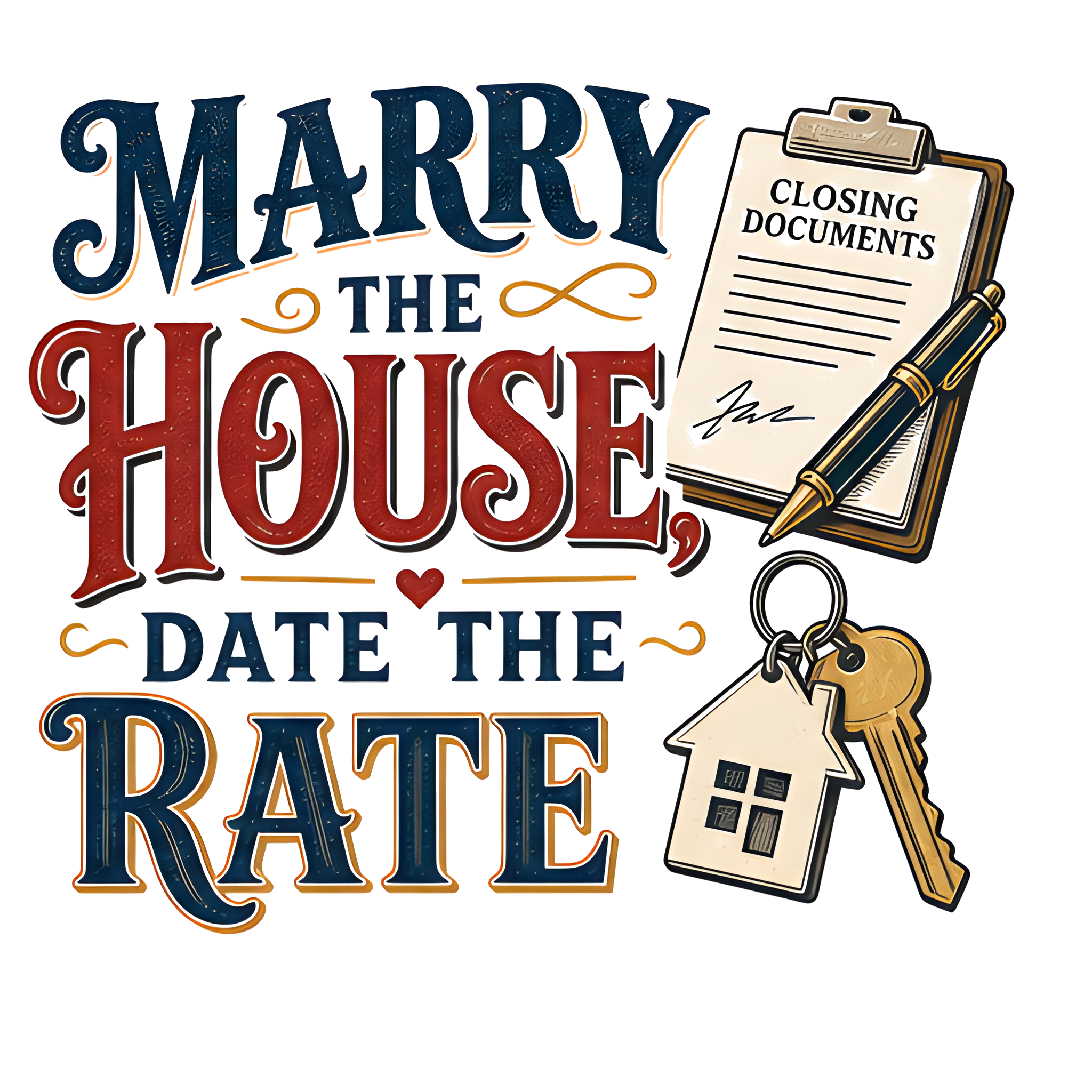 MARRY THE HOUSE, DATE THE RATE original artwork