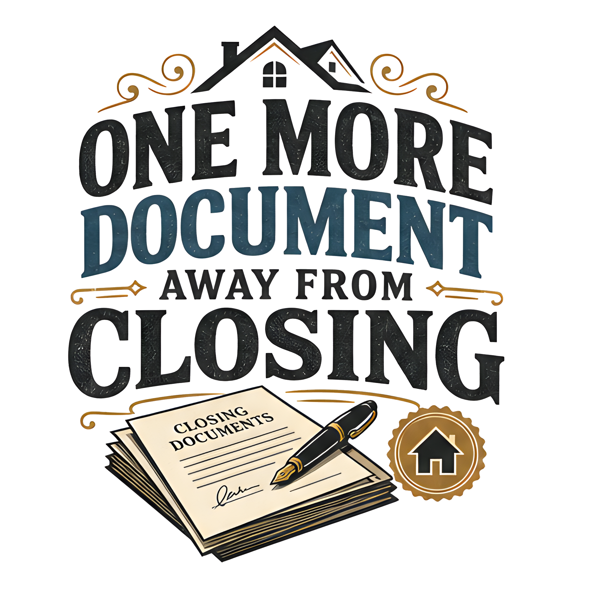 ONE MORE DOCUMENT AWAY FROM CLOSING original artwork