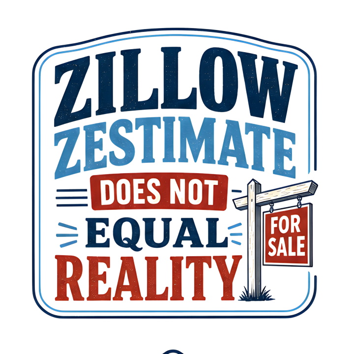 ZILLOW ZESTIMATE DOES NOT EQUAL REALITY — mortgage t-shirt design by Bazzai Studio