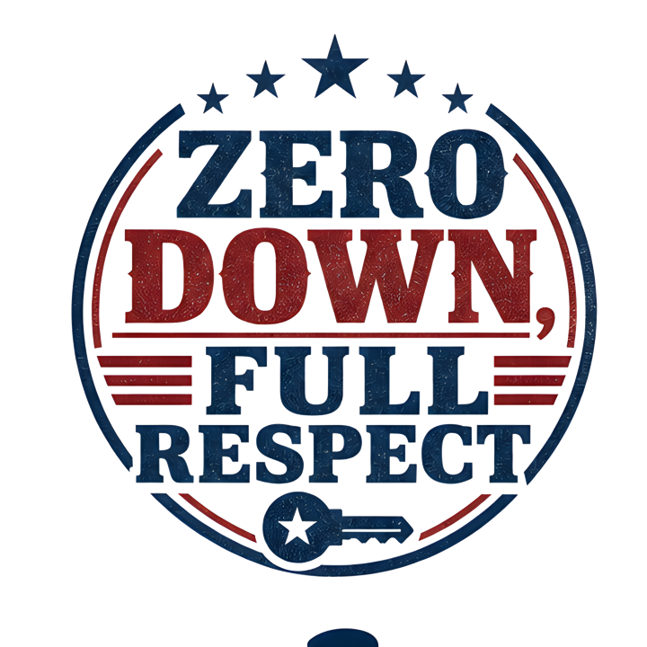 ZERO DOWN, FULL RESPECT — mortgage t-shirt design by Bazzai Studio