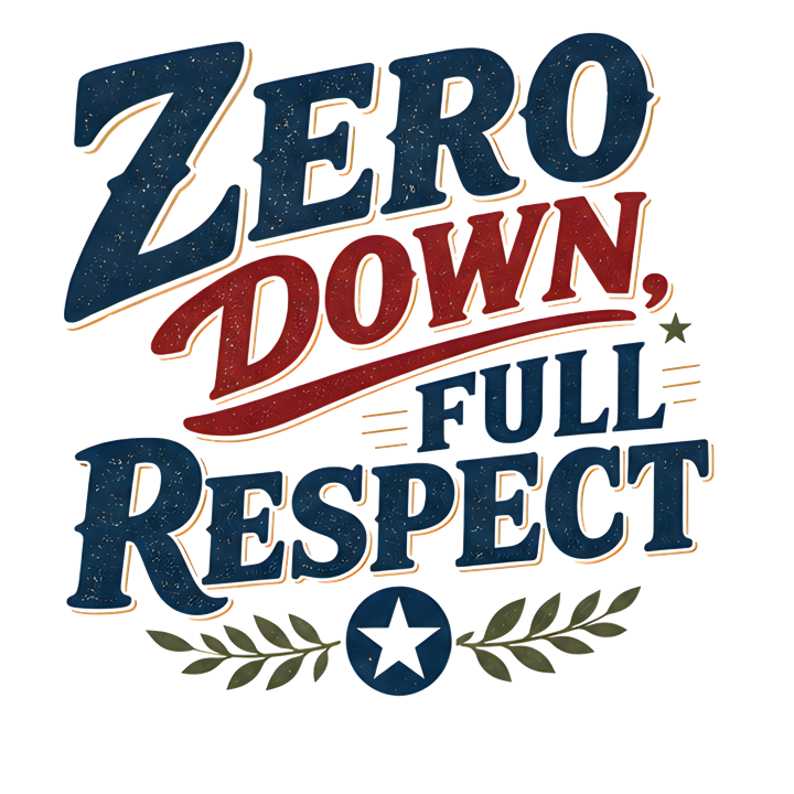 ZERO DOWN, FULL RESPECT — mortgage t-shirt design by Bazzai Studio